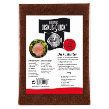 Mieling'S Diskus-Quick Intensive Red 200gr - pastone per Discus con Astaxantina