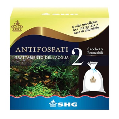 SHG Antifosfati 2x50gr - resina antifosfati per acqua dolce e marina per il trattamento di 200 litri d' acqua