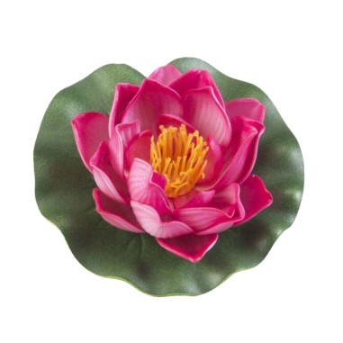 Velda Floating Lotus Foam Fuchsia Ø10cm - decorazione sintetica galleggiante per laghetti