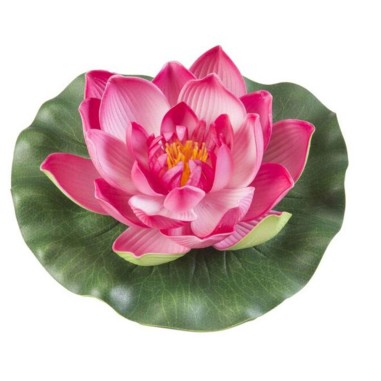 Velda Floating Lotus Foam Fuchsia Ø17cm - decorazione sintetica galleggiante per laghetti