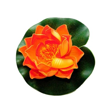 Velda Floating Lotus Foam Orange Ø10cm - decorazione sintetica galleggiante per laghetti