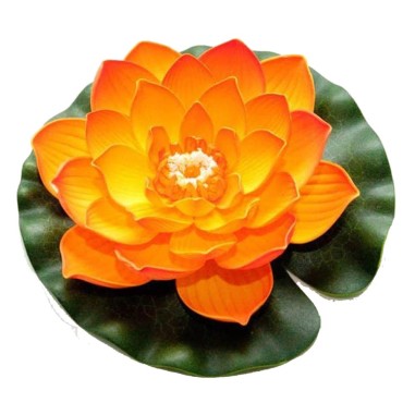 Velda Floating Lotus Foam Orange Ø20cm - decorazione sintetica galleggiante per laghetti