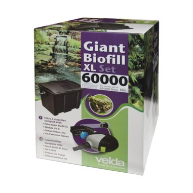 Velda Giant Biofill set XL - filtro multicamera completo di pompa, UV-c e aeratore per laghetti