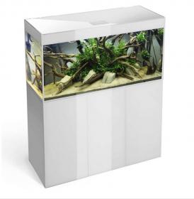 Aquael Glossy Set ST 120 Bianco con supporto - acquario completo di illuminazione LED e mobile